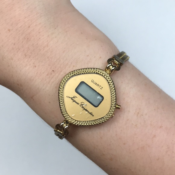 Vintage gold tone digital watch quartz Art Deco